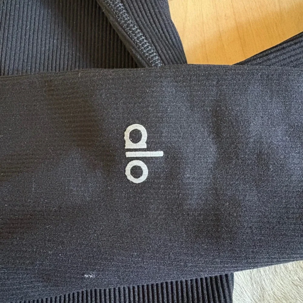 ALO Ribbed‎ High-Waist Blissful Legging black Size Large